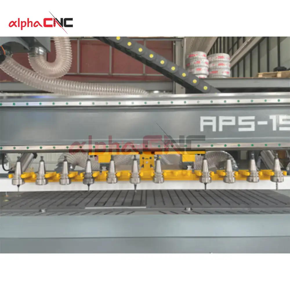 12‑tool linear ATC rack on APR-1325D-300 – rapid tool change