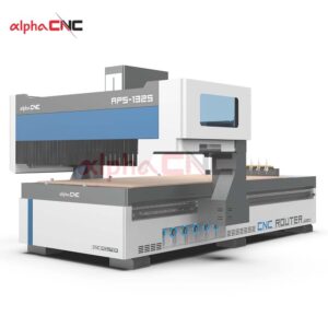 Alpha CNC 1325 ATC CNC router with enclosure side view