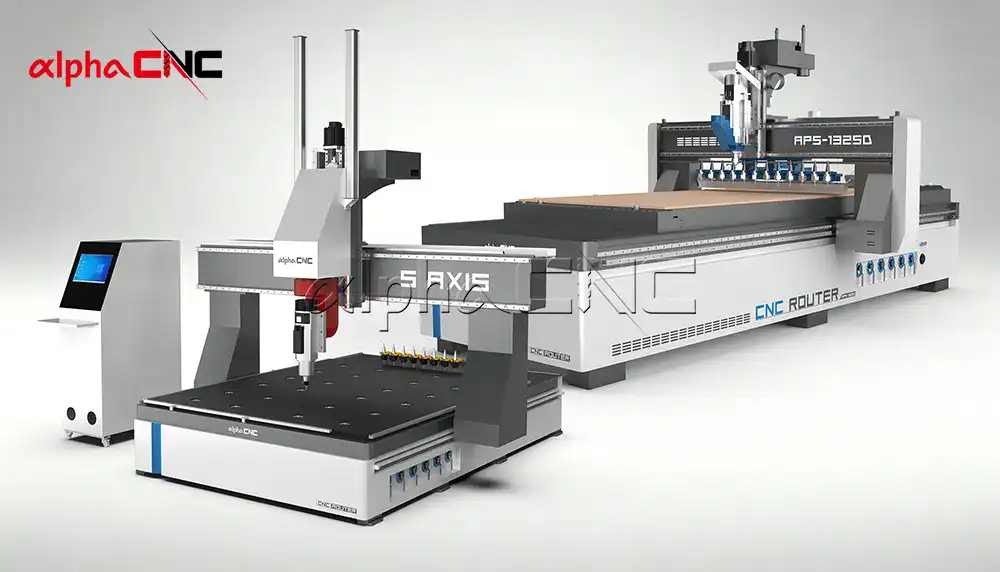 3-axis and 5-axis CNC woodworking machines