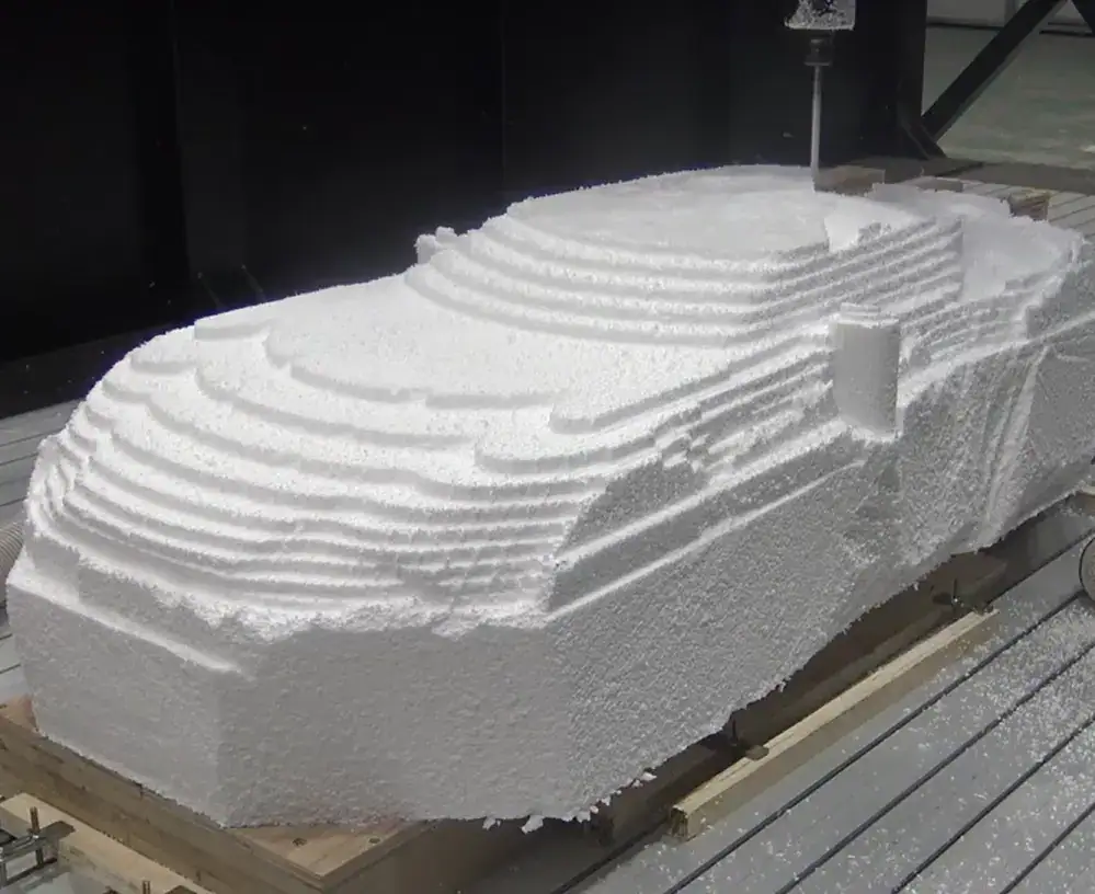4 axis CNC Router carving large scale 3D car prototype mold with EPS foam