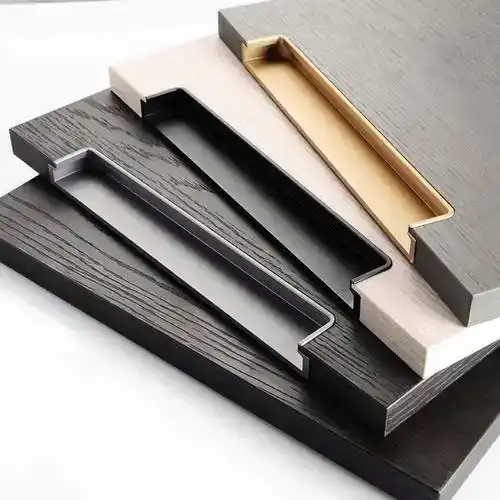 4 axis CNC Router cutting recessed handle grooves on wardrobe door panels