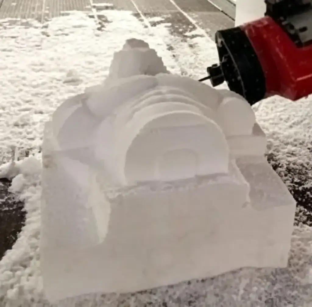 4 axis CNC Router milling 3D architectural building mold from EPS foam