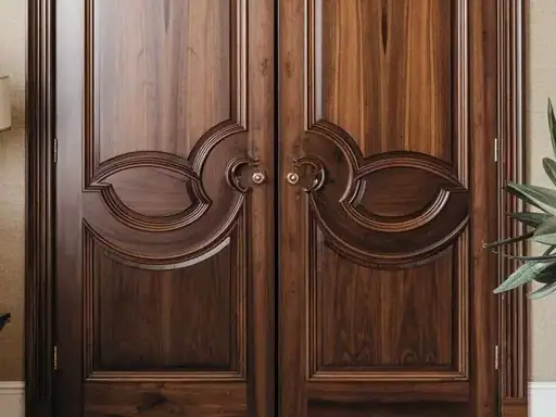 4x8 cnc router carved solid wood double door