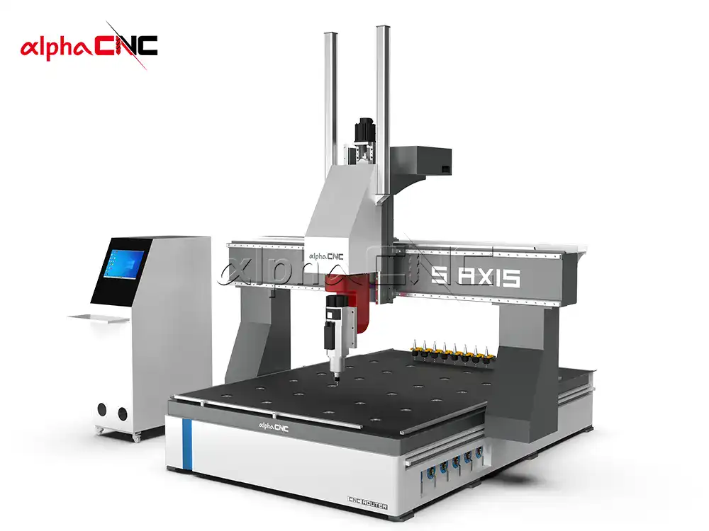 五轴数控雕刻机从多个角度加工复杂模具