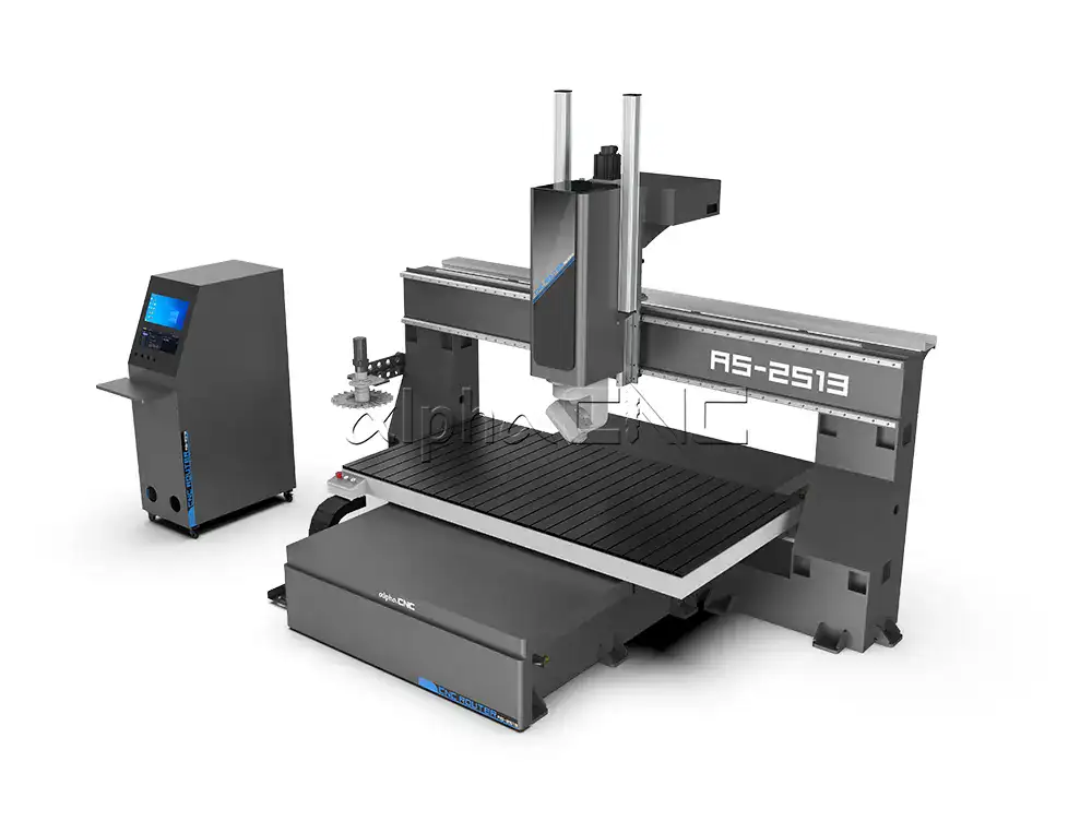 5 axis industrial CNC router 3D wood carving machine alpha CNC