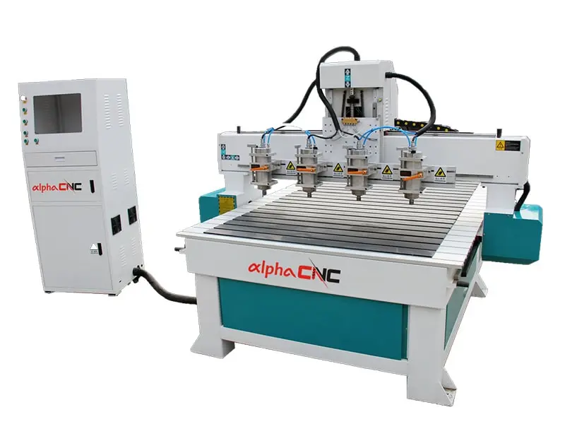 4-Spindle CNC Carving Router Machine for high-volume production and detailed wood engrave