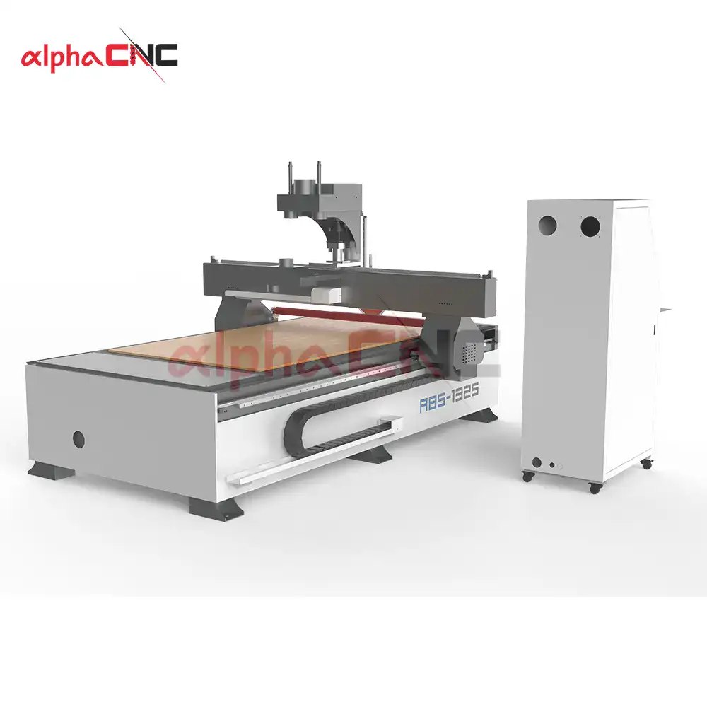 ABS-1325 CNC cutter with press roller system and saw
