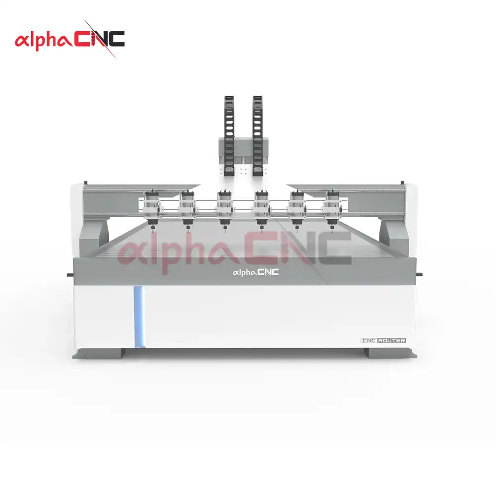 AMS‑6 multi‑head cnc engraving machine vacuum table