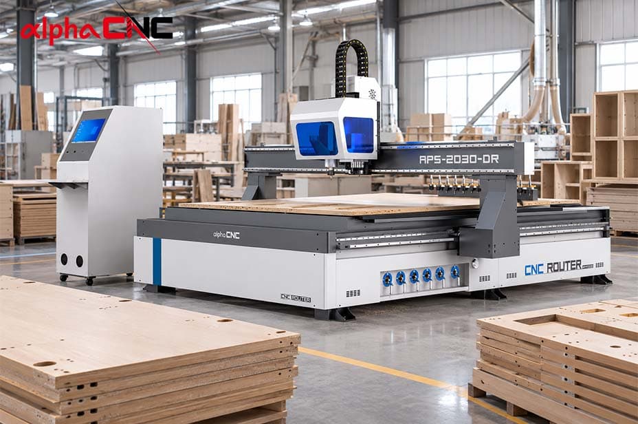 ATC CNC router for woodworking with Multi-Drill Unit