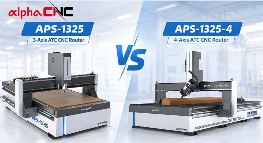 Alpha 3 axis ATC CNC router and 4 axis ATC CNC router