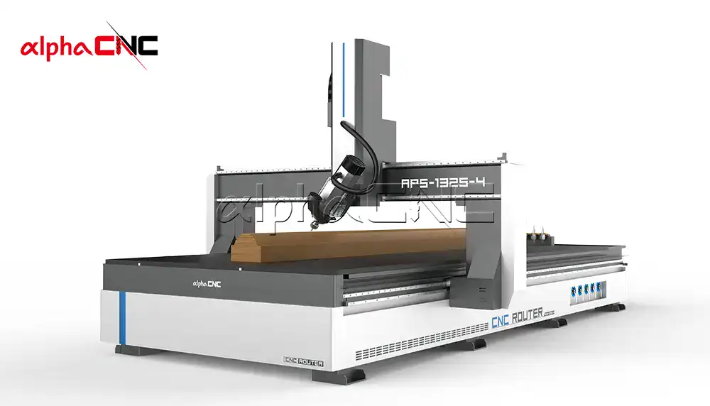 Alpha CNC 4-axis rotary CNC wood router for cylindrical wood crafts