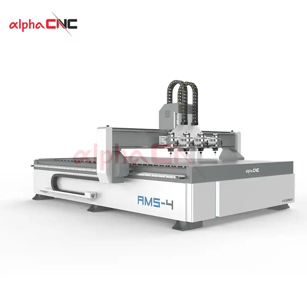 Alpha CNC AMS‑4 multi head CNC router machine