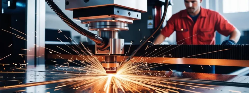 Industrial laser cutting metal sheet with precision beam