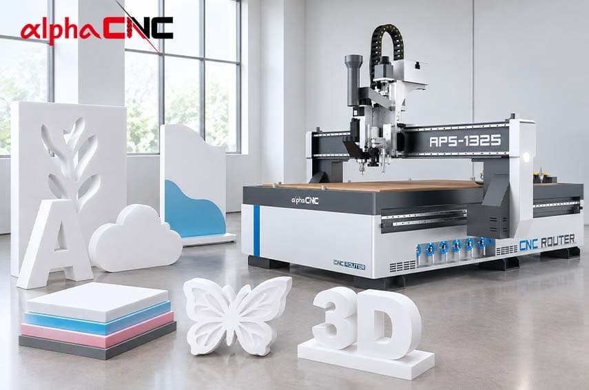Alpha CNC Router with Oscillating Knife for Foam Board and Letters