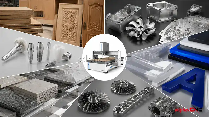 Alpha CNC chinese cnc router machine multi-industry machining samples