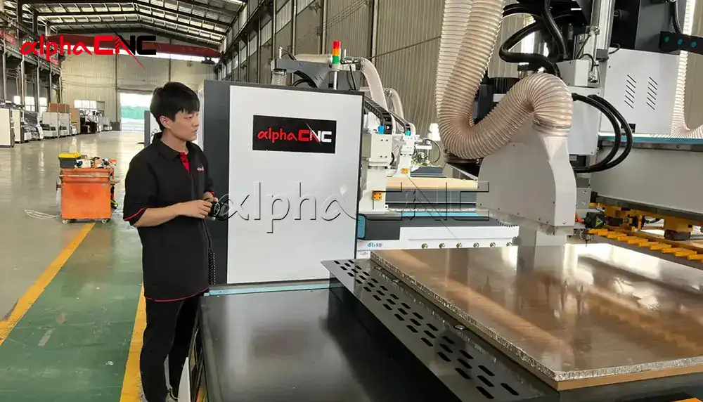 Alpha CNC complete CNC wood cutter workshop production setup