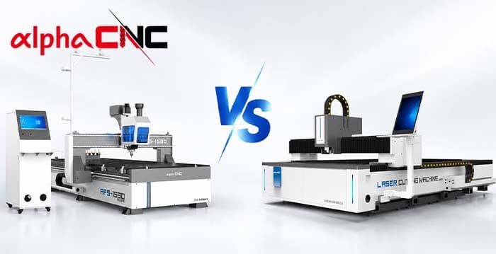 Alpha CNC router for aluminum and laser cutting aluminum machine