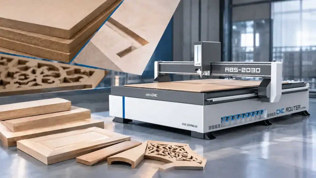 Alpha CNC router with mdf wood cutting projects