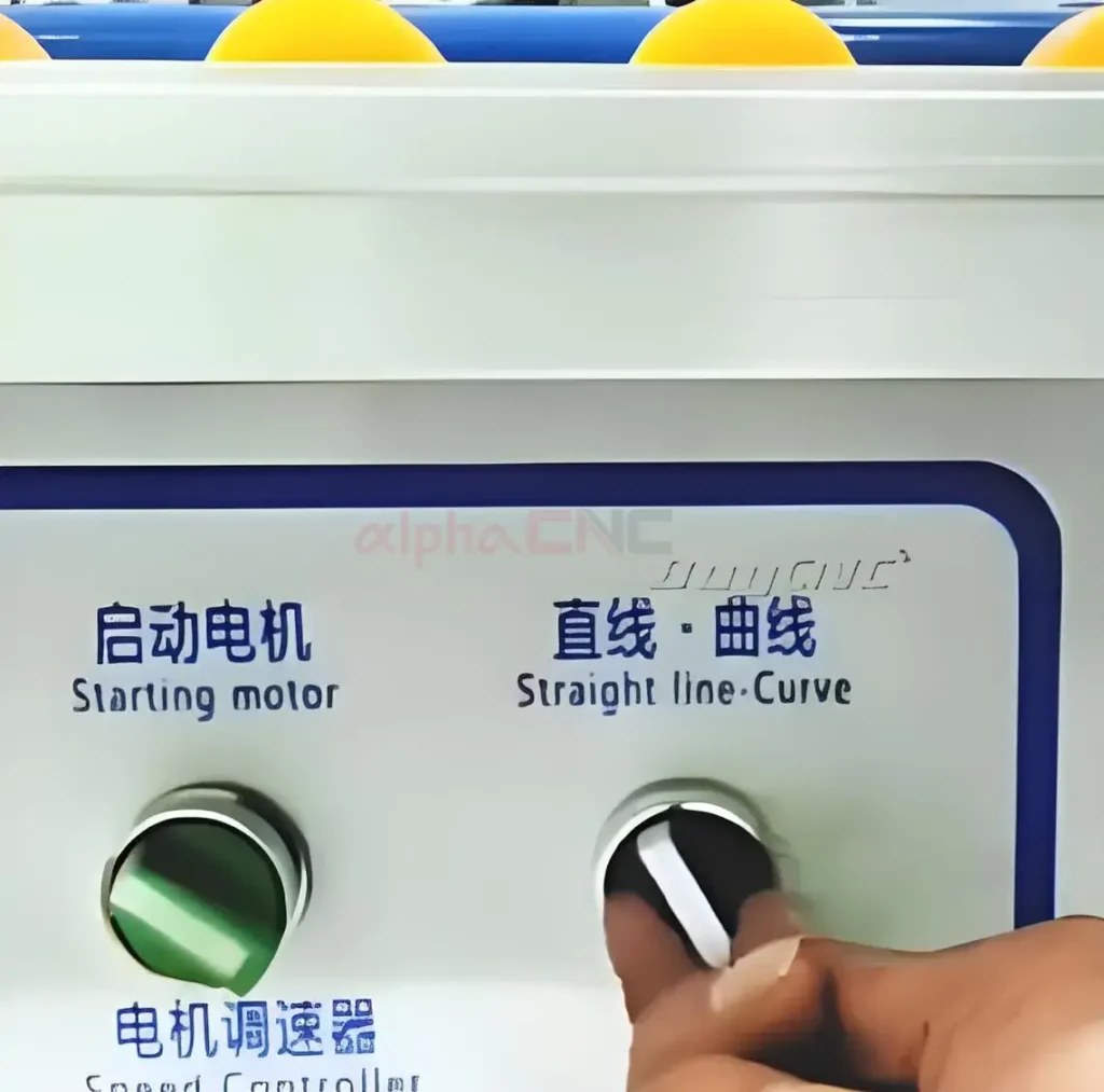 Manual Edge Bander Applying Trim to a Wood Edge