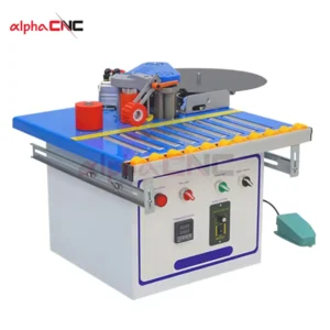 Side view of edge banding system