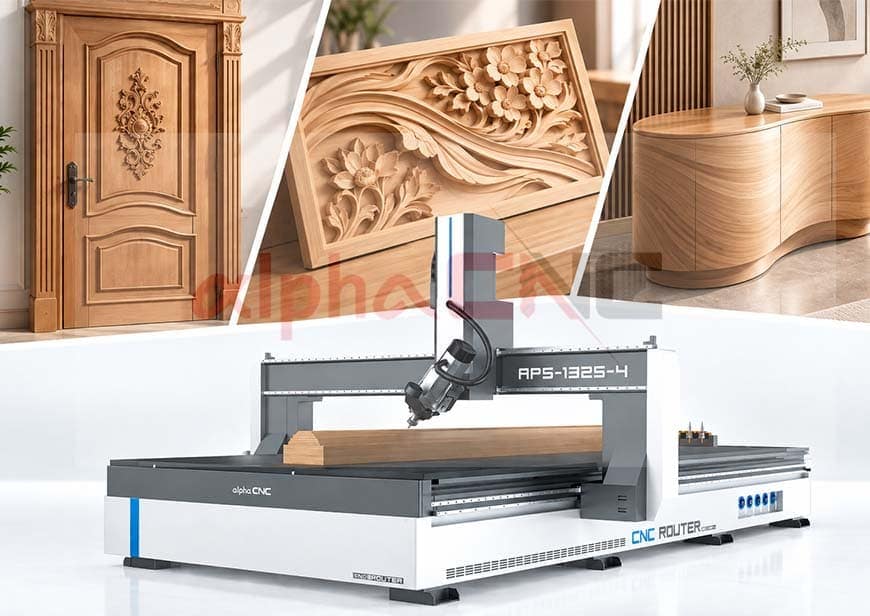 Automatic Tool Changer CNC Router for Doors Panels and Curved Furniture