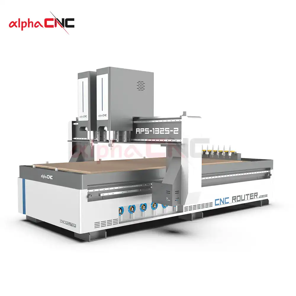 Top-Down Shot of APS-1325-2 Dual Spindle and Tool Magazine