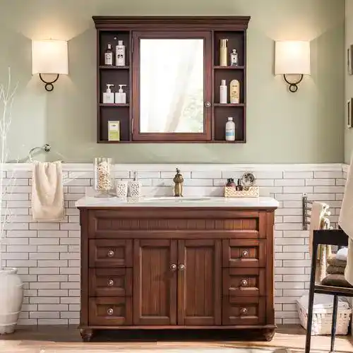 Bathroom vanity cabinet machined by CNC nesting machine