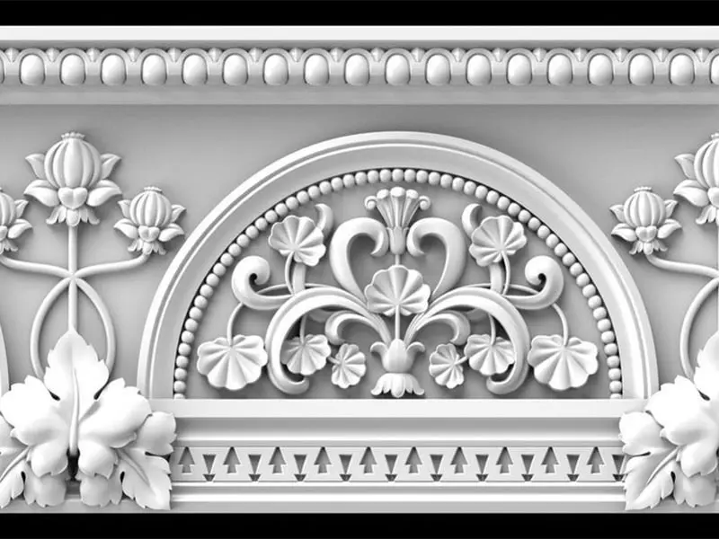 An ornate Baroque-style table leg precisely machined from marble on a 5-axis CNC router