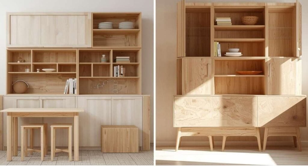 Plywood cut to size can be used for kitchen cabinet side panels, bottom panels, and so on.