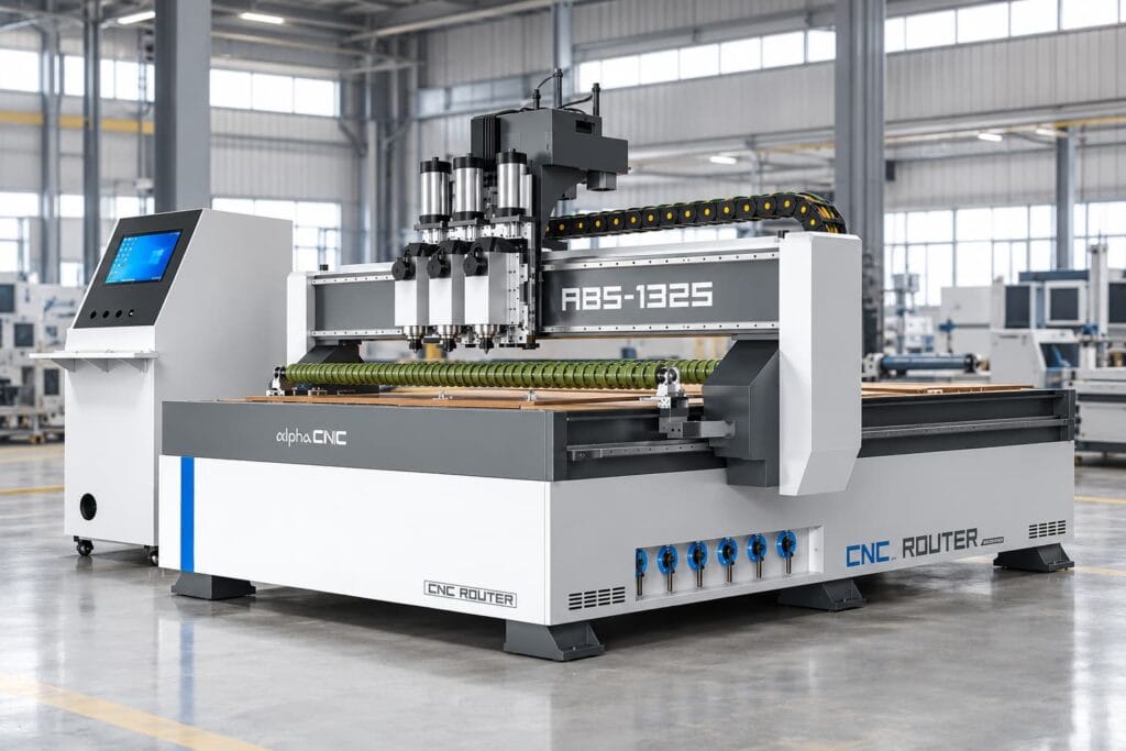 CNC Router Components in a Factory Setting