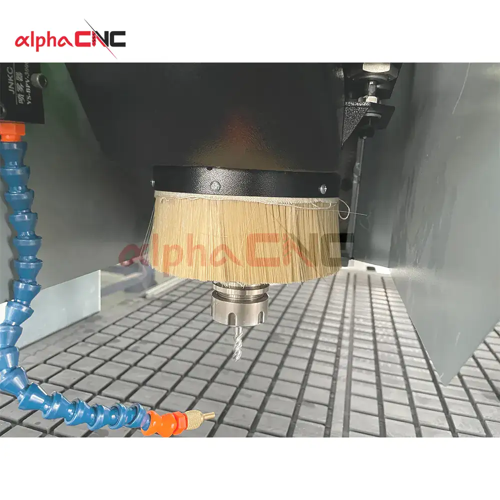 CNC Router spindle dust brush and cooling nozzle