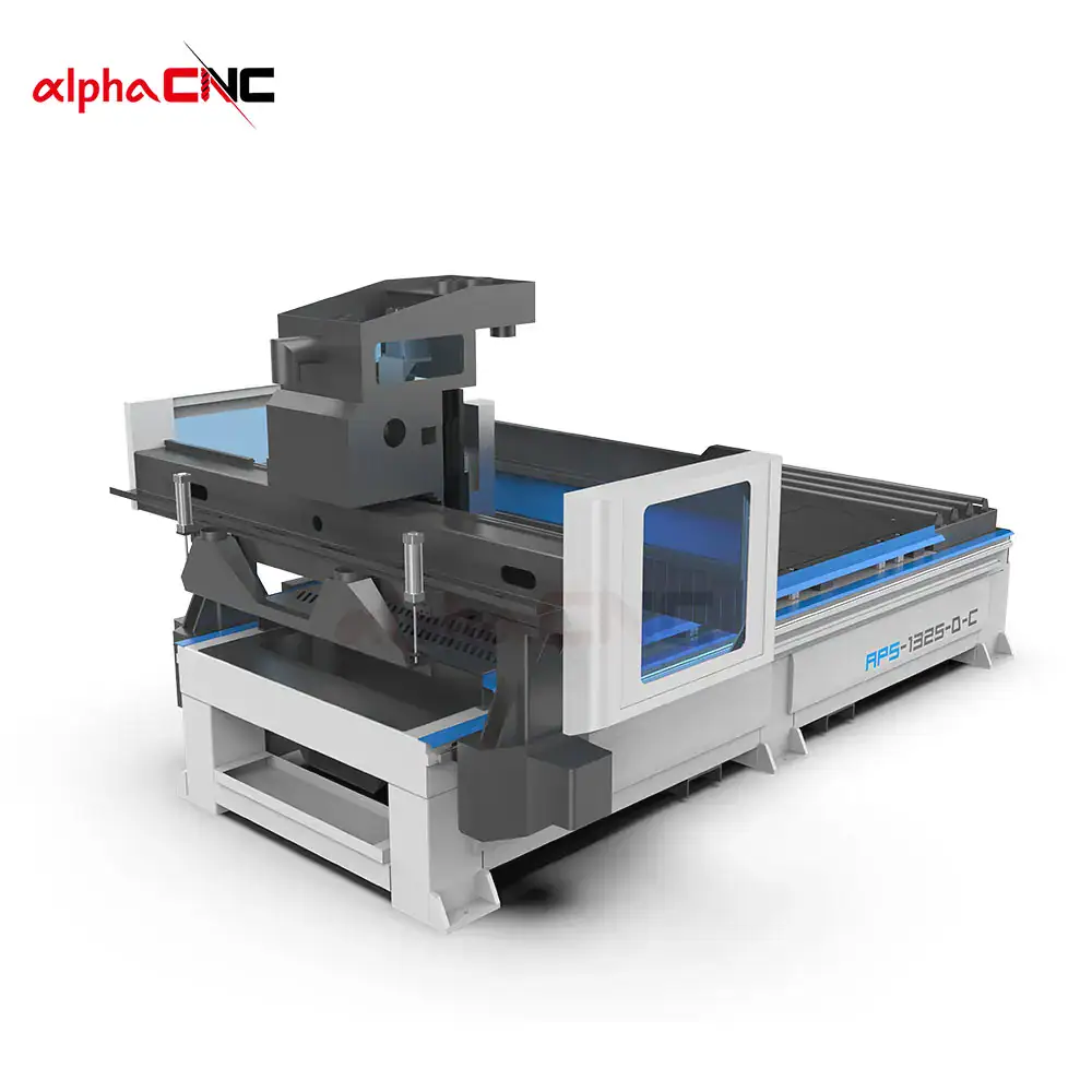 Alpha CNC APS-1325-D-C Rear View with Control Cabinet