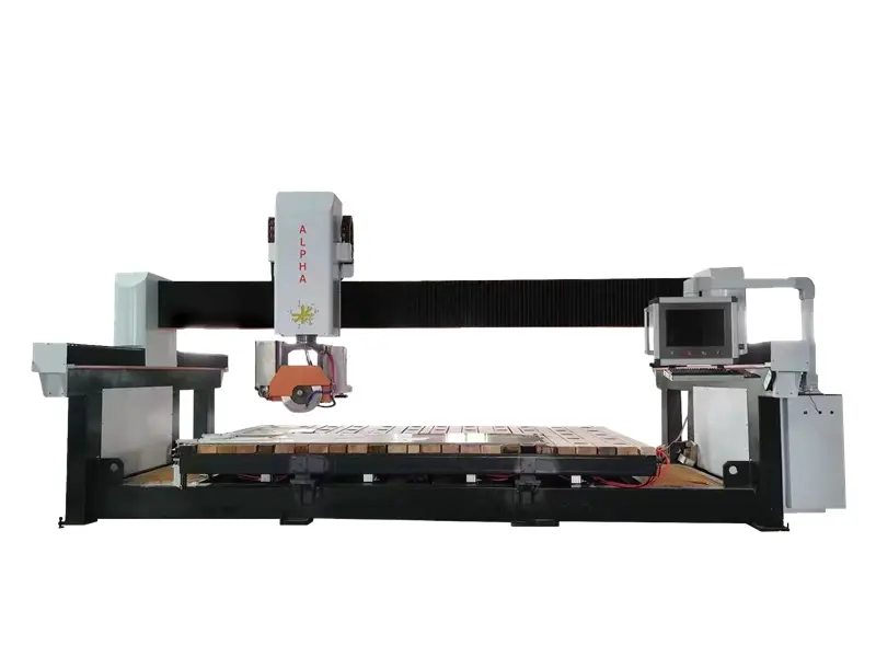 Industrial stone CNC router creating custom stone crafts