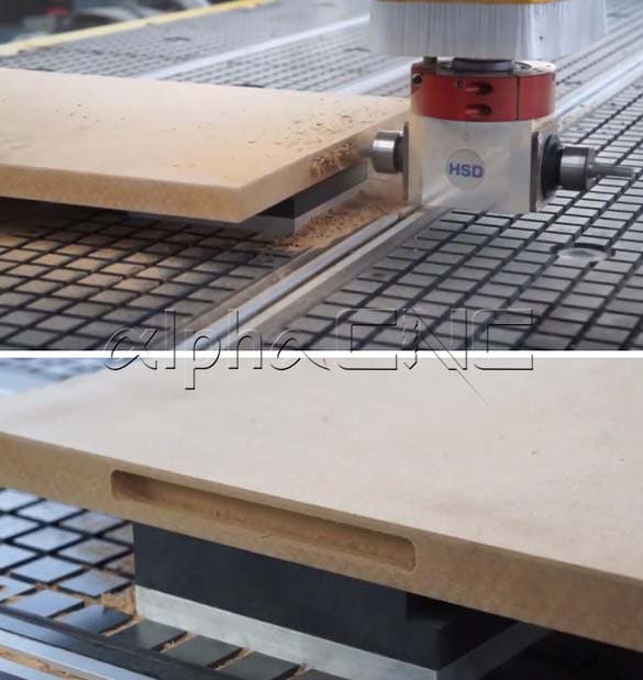 Alpha CNC router Wood Cutting process