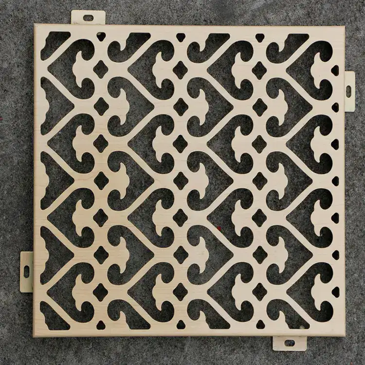 CNC carved hollow aluminum panel decorative cutting work piece