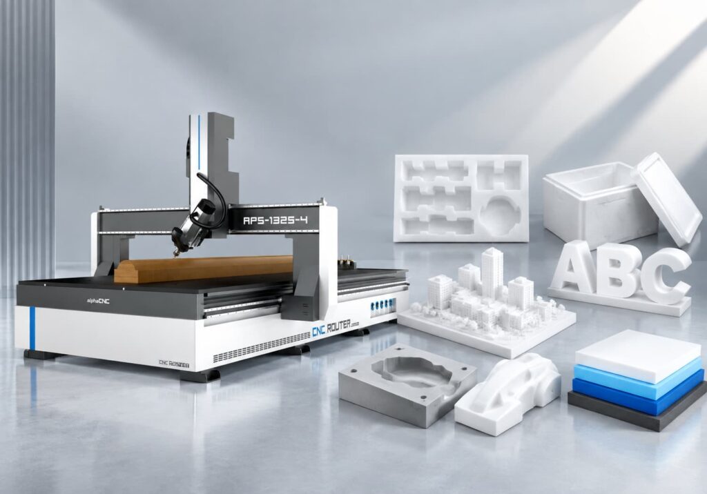 CNC foam router can be used to produce packaging linings, advertising signs, architectural models, and molds.
