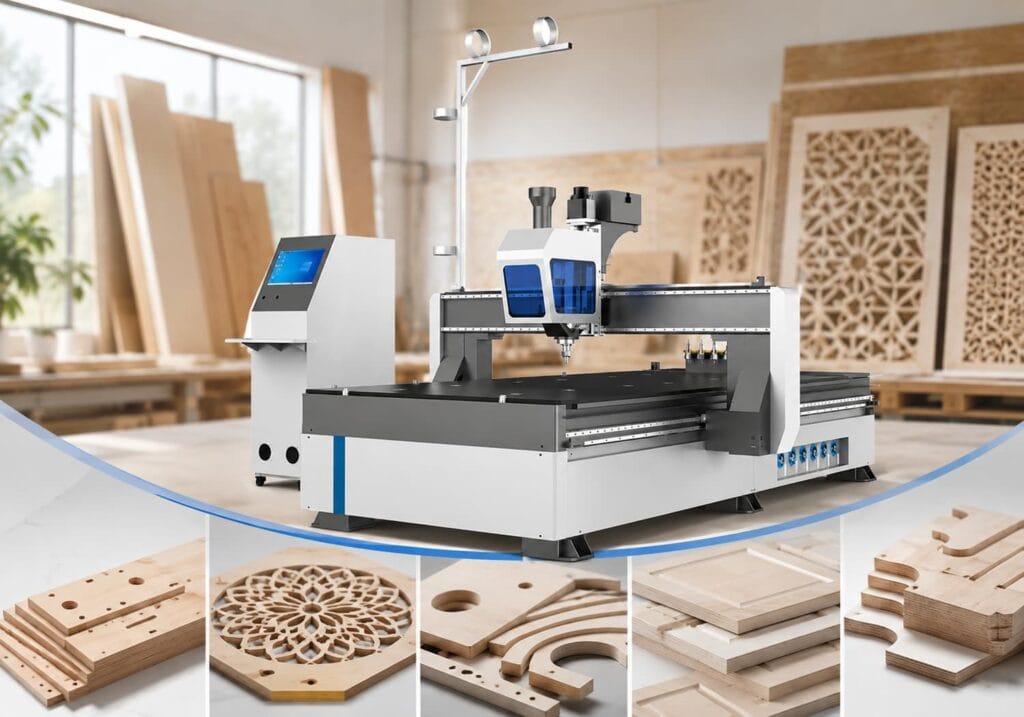 Finished plywood product cut by a CNC router