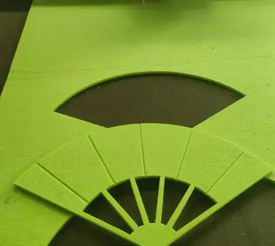 CNC router cutting sample felt fan shape cutting