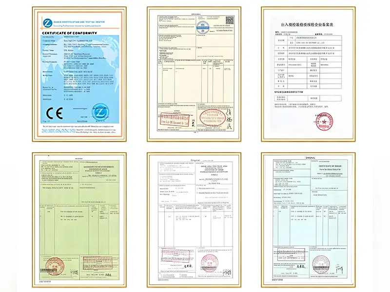 Official business licenses and professional certifications, a trusted manufacturer of precision CNC routers for the furniture industry.