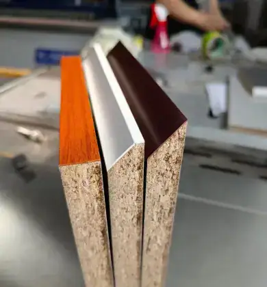 Close-up View of PVC Edge Banding on Board