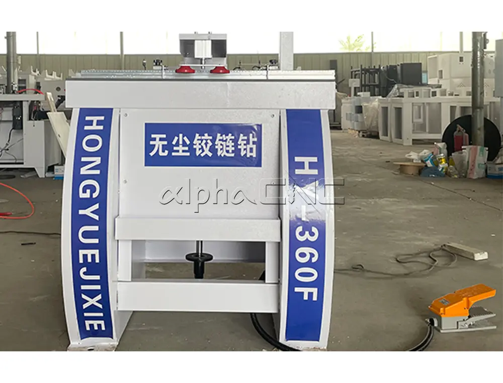 Dust free hinge drilling machine