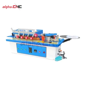 Operator's view of the manual all-in-one edge banding machine for small furniture factory use