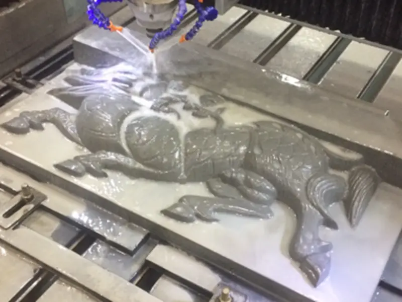 Custom-made angel statue carved from white marble using precision CNC stone carving technology