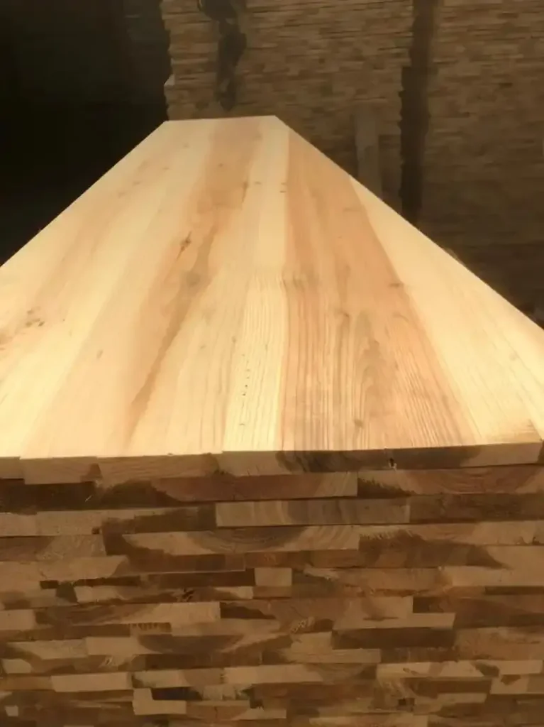 Finished panel product display cut on industrial sliding table saw