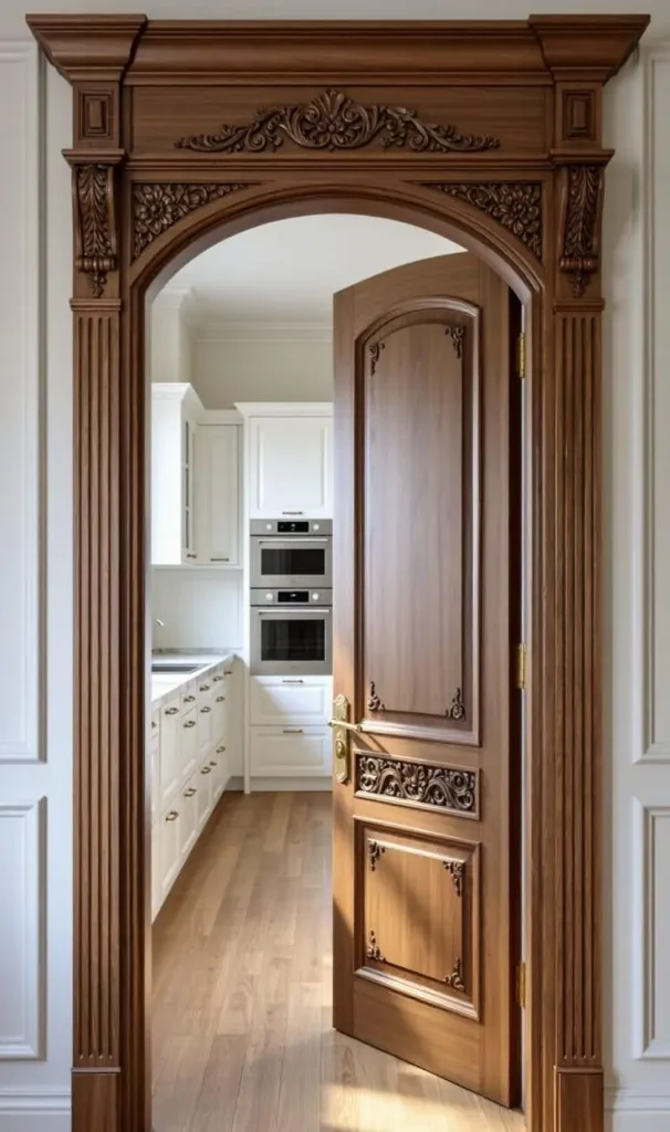 Flush modern wood door