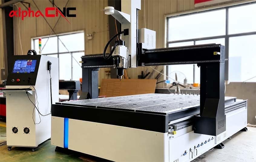 Foam CNC router with swing head