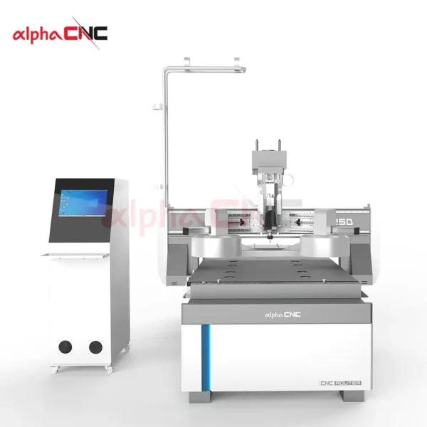 Alpha CNC APS-1325D Dual Magazine CNC Router Front View