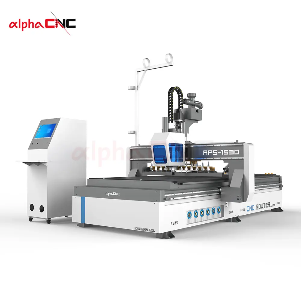 Industrial APS-1530 CNC router side angle