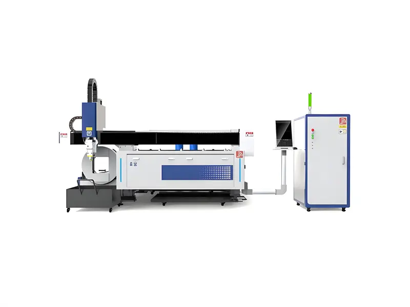 CNC laser machine cutting thick steel plate