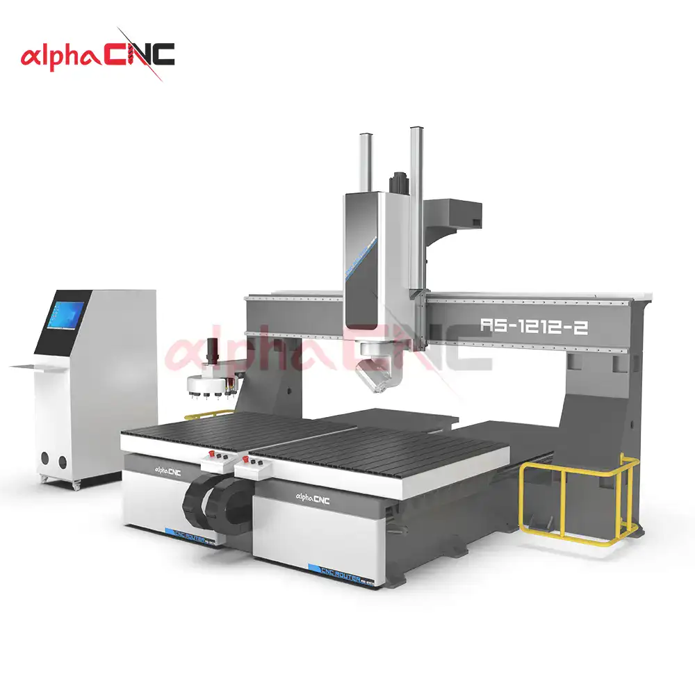 Heavy duty 5-axis CNC router with large working table